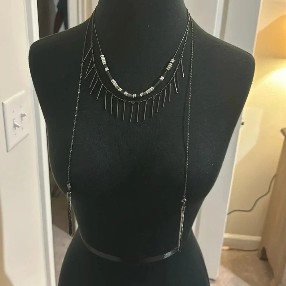 Harley Davidson layered Black necklace